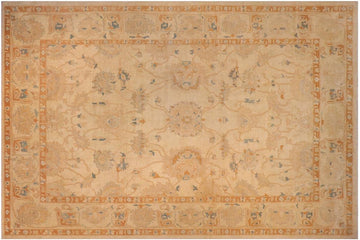 handmade Traditional Kafkaz Chobi Ziegler Tan Rust Hand Knotted RECTANGLE 100% WOOL area rug 13 x 18